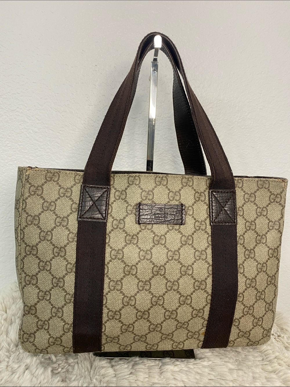 Gucci Beige/Brown Monogram Canvas Tote